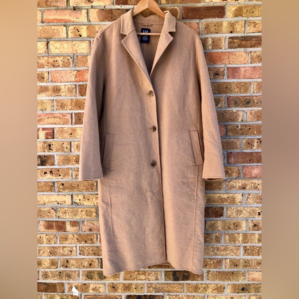GAP Women's Camel Recycled Wool Topcoat